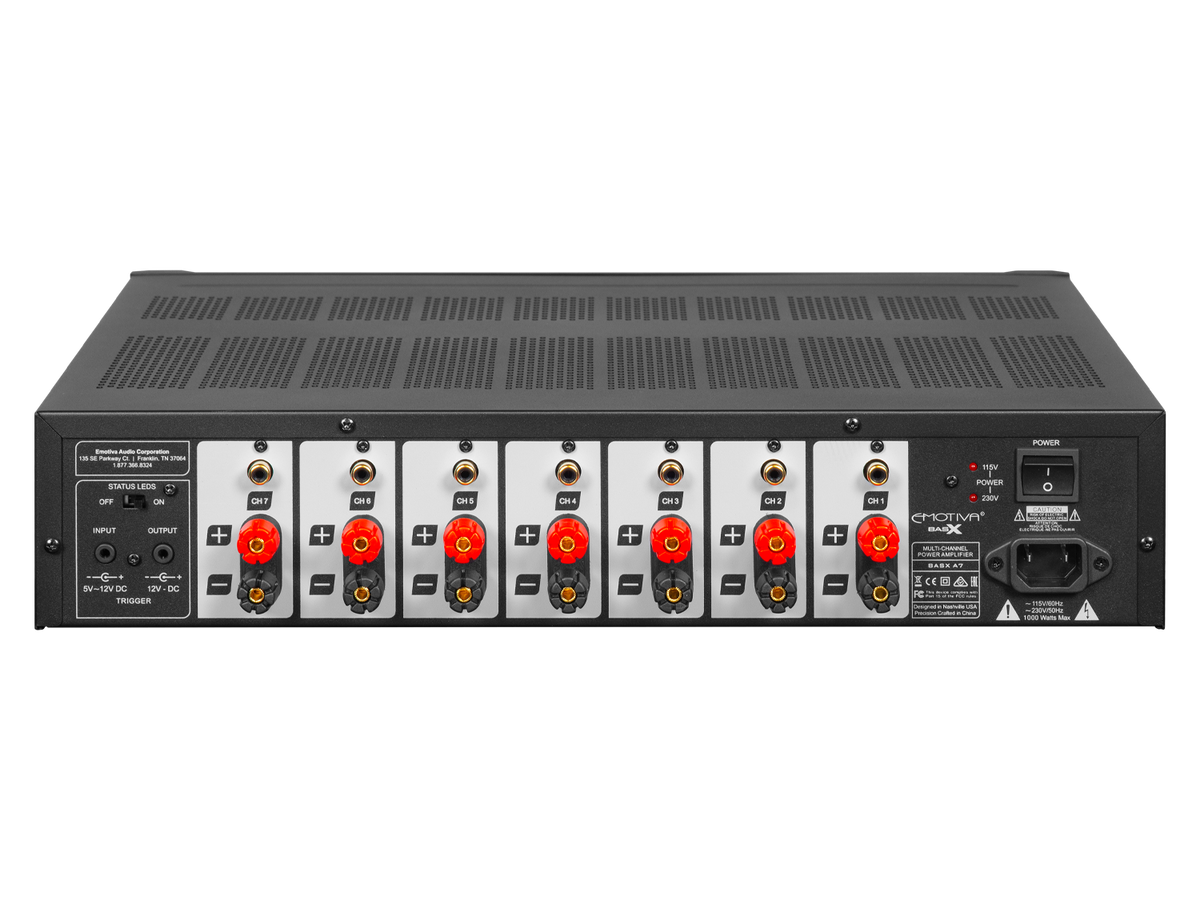 BasX A7 Seven-Channel Power Amplifier – Emotiva Audio BasX A7 Seven-Channel Power Amplifier – Emotiva Audio