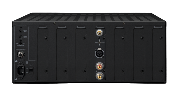 photo of the back of an XPA-1 g3 amplifier showing various controls and inputs