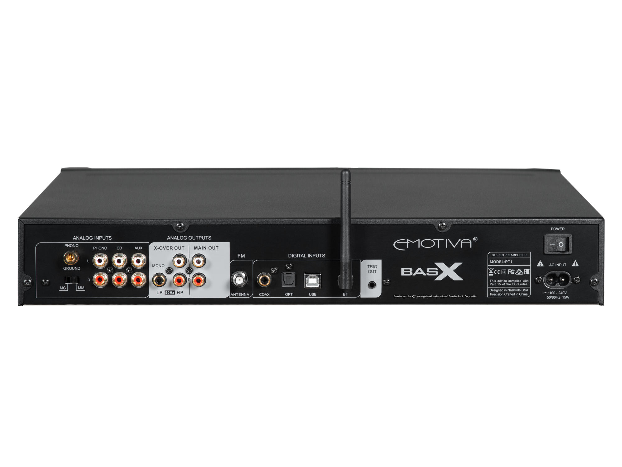 BasX PT1 Stereo Preamplifier/DAC/Tuner Emotiva Audio Corporation