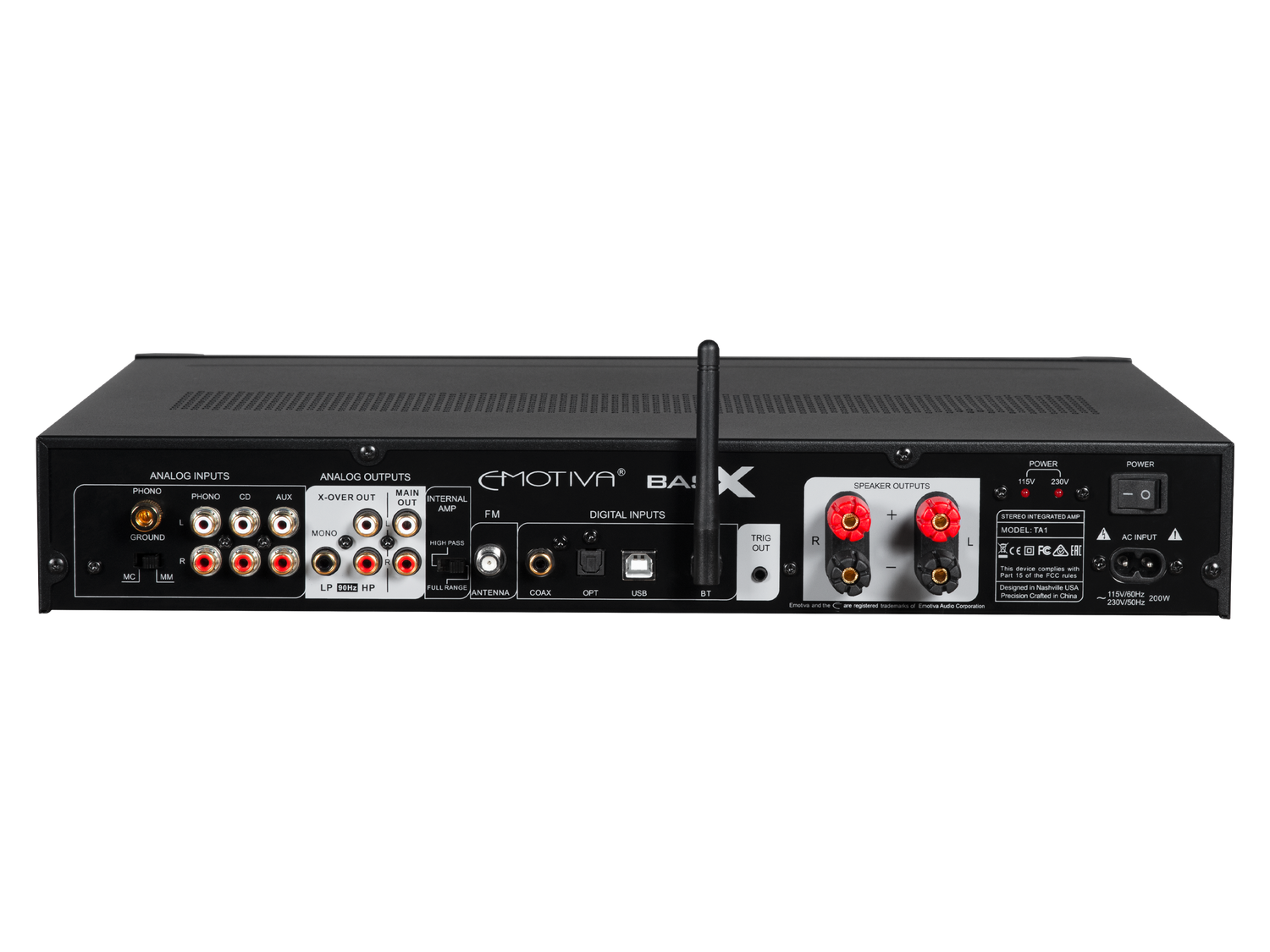 BasX TA1 Stereo Preamp/DAC/Tuner With Integrated Amplifier Emotiva Audio Corporation