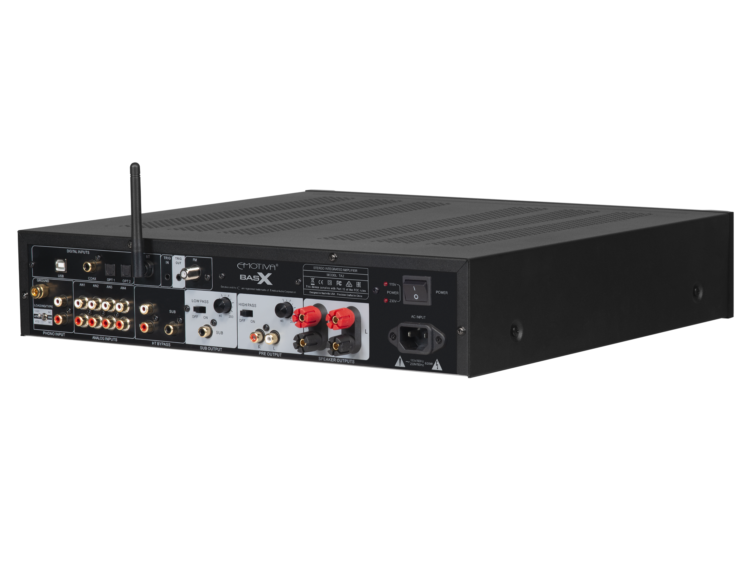 BasX TA2 Stereo Preamp/DAC/Tuner With Integrated Amplifier Emotiva Audio Corporation