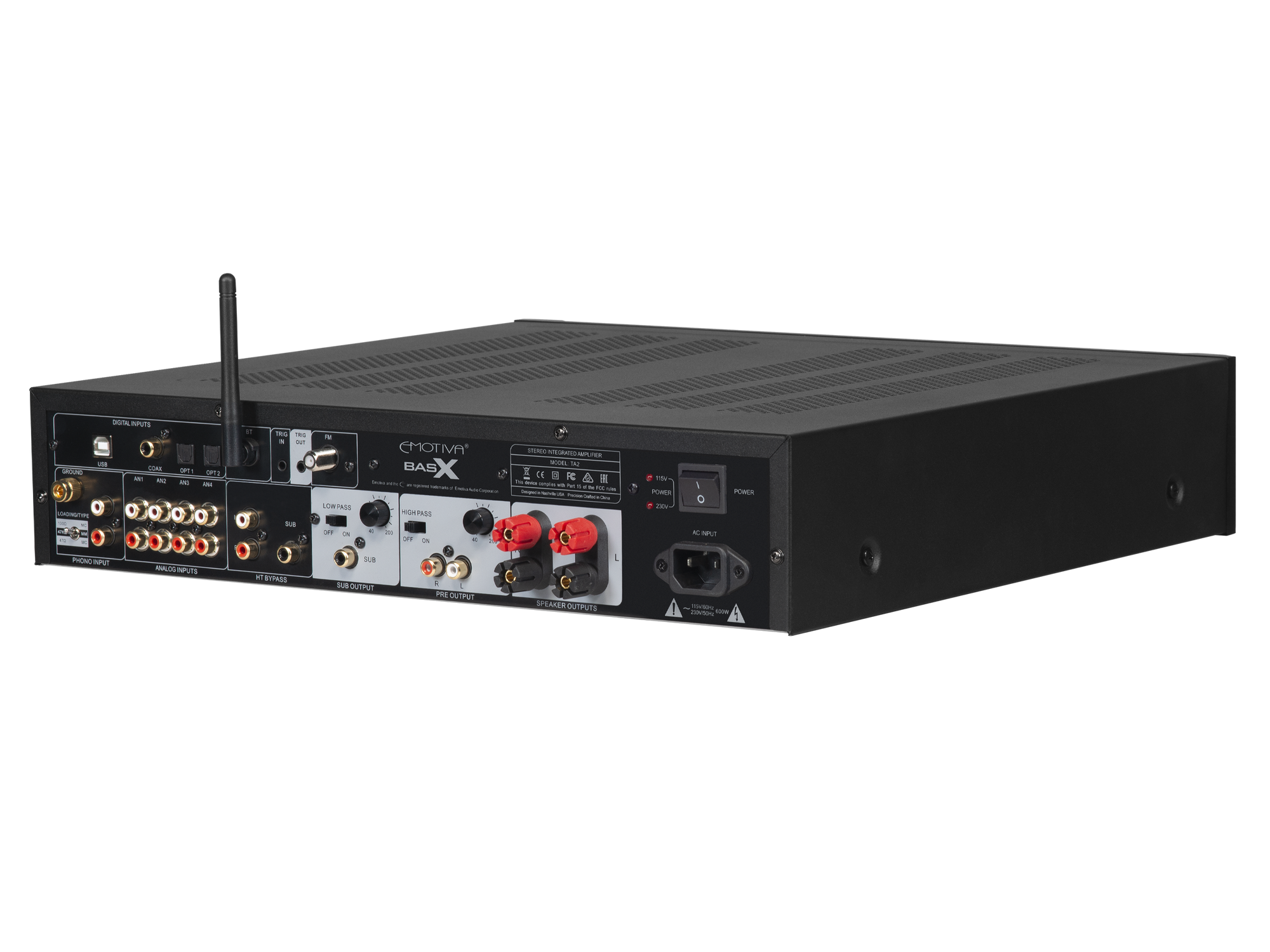 BasX TA2 Stereo Preamp/DAC/Tuner With Integrated Amplifier Emotiva Audio Corporation