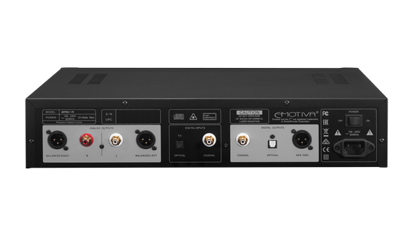 Photo of the rear of the ERC-4 CD Player