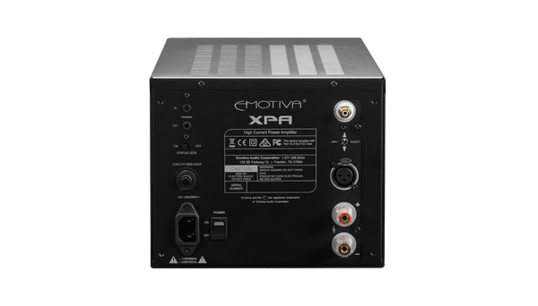 Photo of the rear of the XPA Gen3 HC1 Monoblock Amplifier